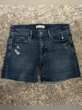 LOFT Dark Blue Distressed Denim Cutoff Shorts
